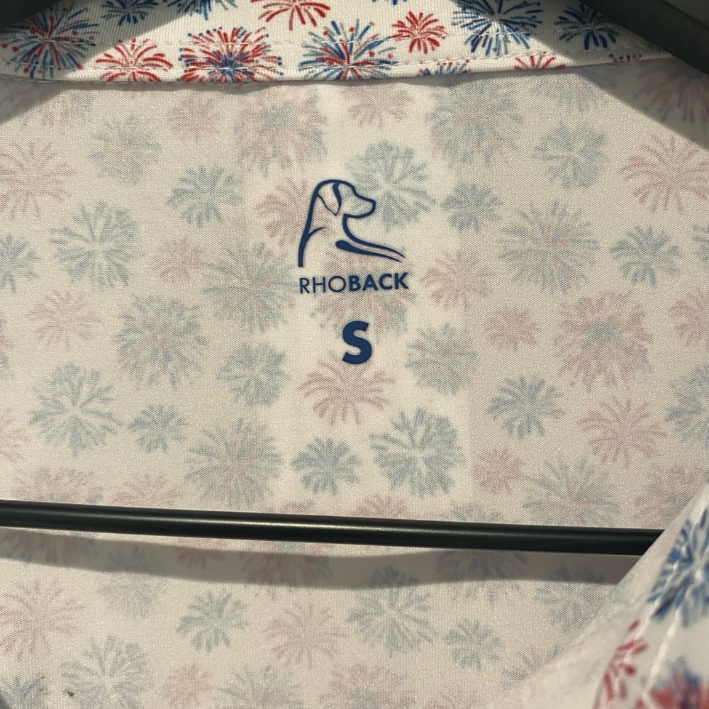 Rhoback Women’s Short sleeve Polo Shirt Fireworks Size Small - Picture 5 of 6